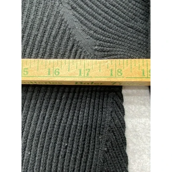 Eileen Fisher Sweater Womens Extra Large Black Merino Wool Ribbed Pullover Long - Picture 4 of 16